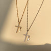 Sterling Silver Cross Zircon Necklace