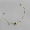 Sterling Silver Green Square Bracelet