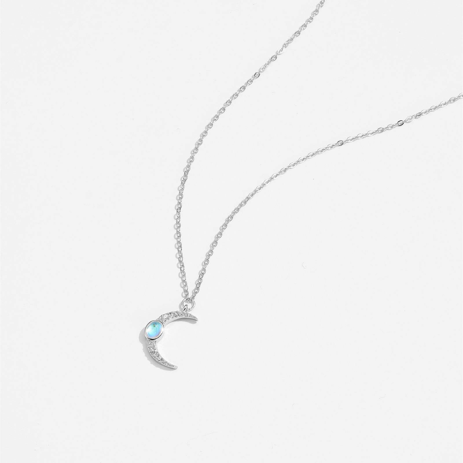 S925 Sterling Silver Moon Necklace