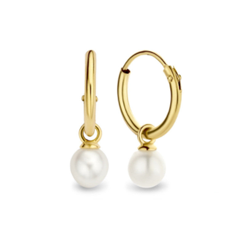 Sterling Silver Pearl Pendant Earrings
