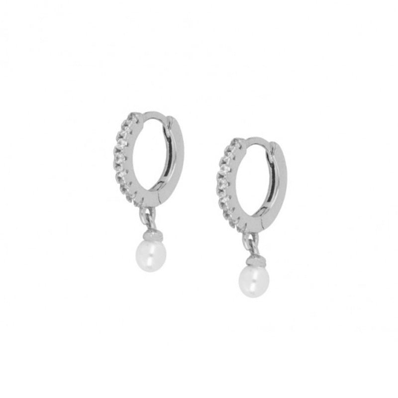 Sterling Silver Pearl Pendant Earrings