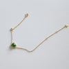 Sterling Silver Green Square Bracelet