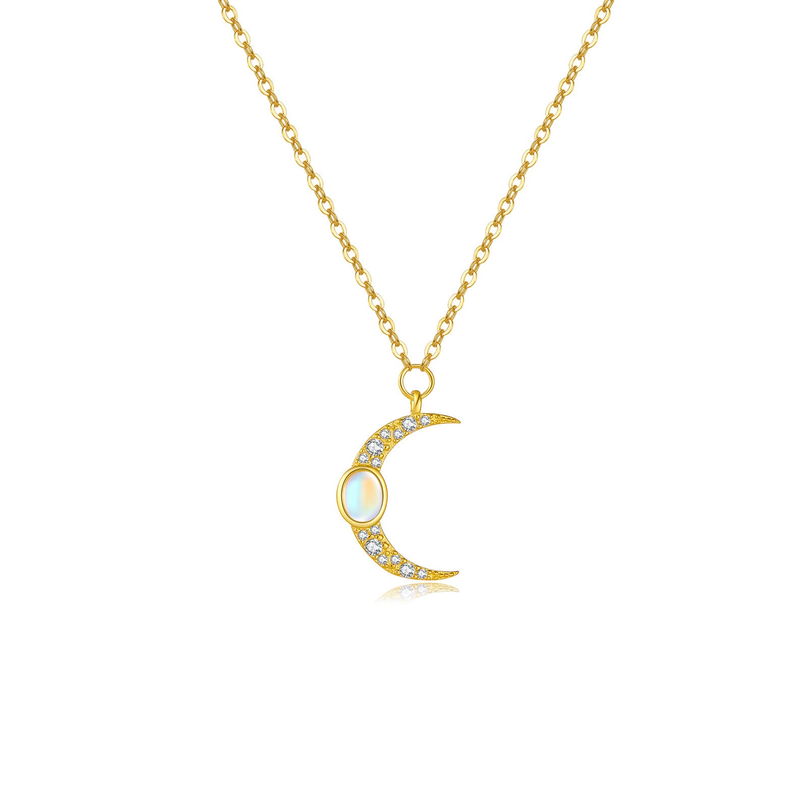 S925 Sterling Silver Moon Necklace