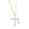 Sterling Silver Cross Zircon Necklace