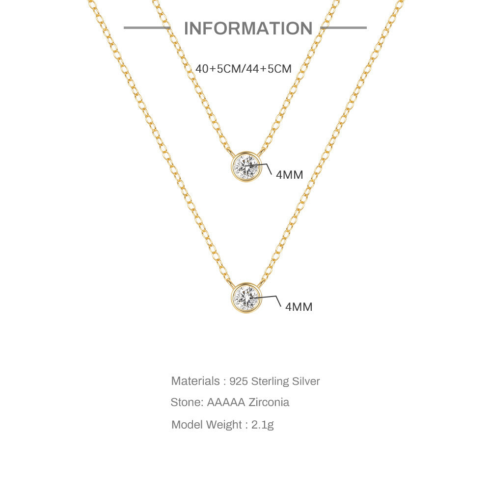 Sterling Silver Double-layer Necklace