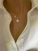 Silver White Glitter Sand Two Lucky Sterling Silver Necklace