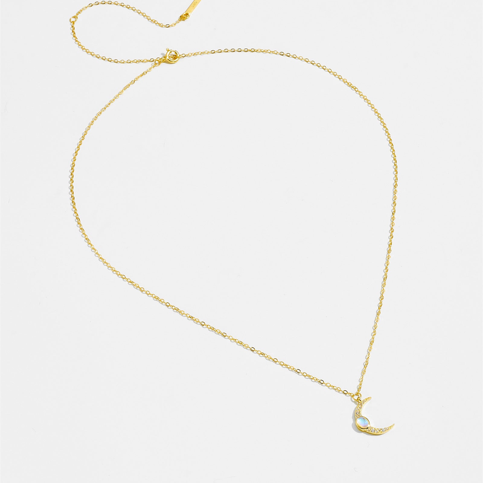 S925 Sterling Silver Moon Necklace
