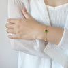 Sterling Silver Green Square Bracelet