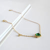Sterling Silver Green Square Bracelet