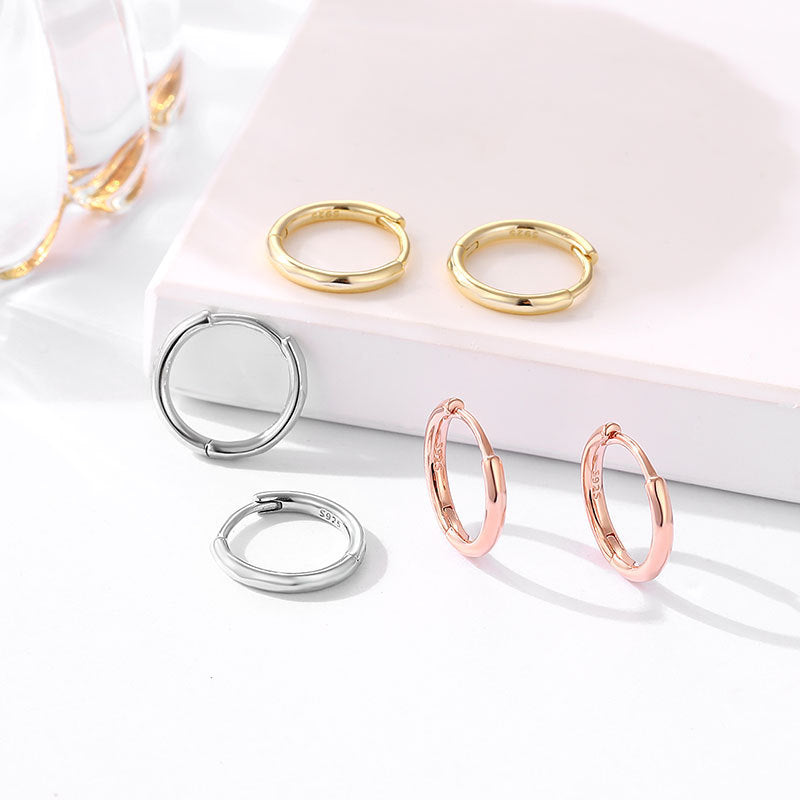 Women's Sterling Silver Glossy Earrings