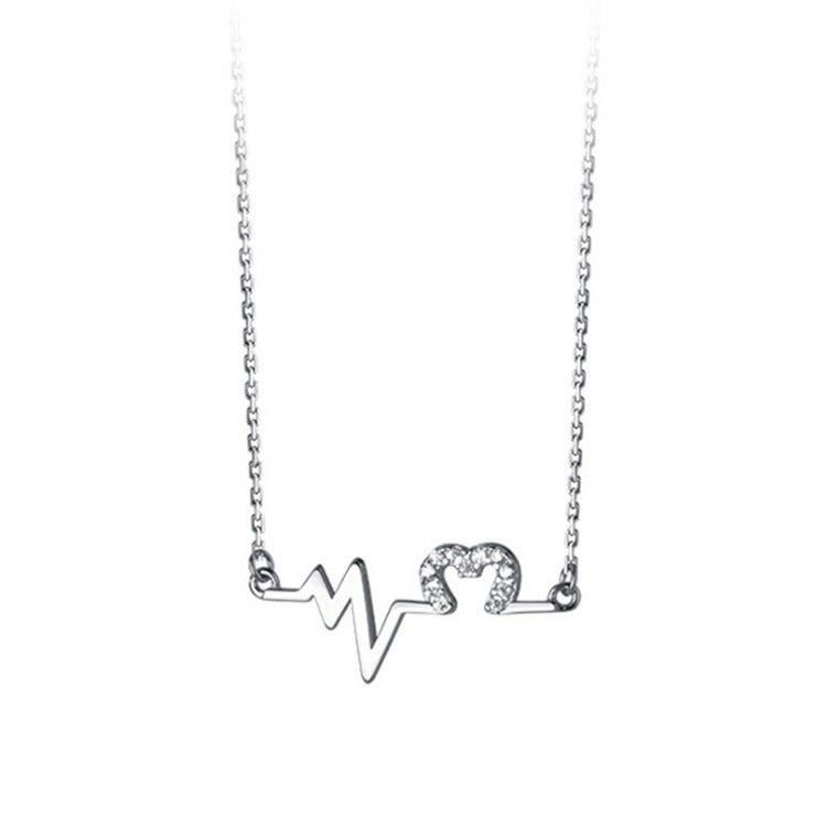 Sterling Silver Love Heart Beating Necklace