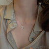 Sterling Silver Cross Zircon Necklace