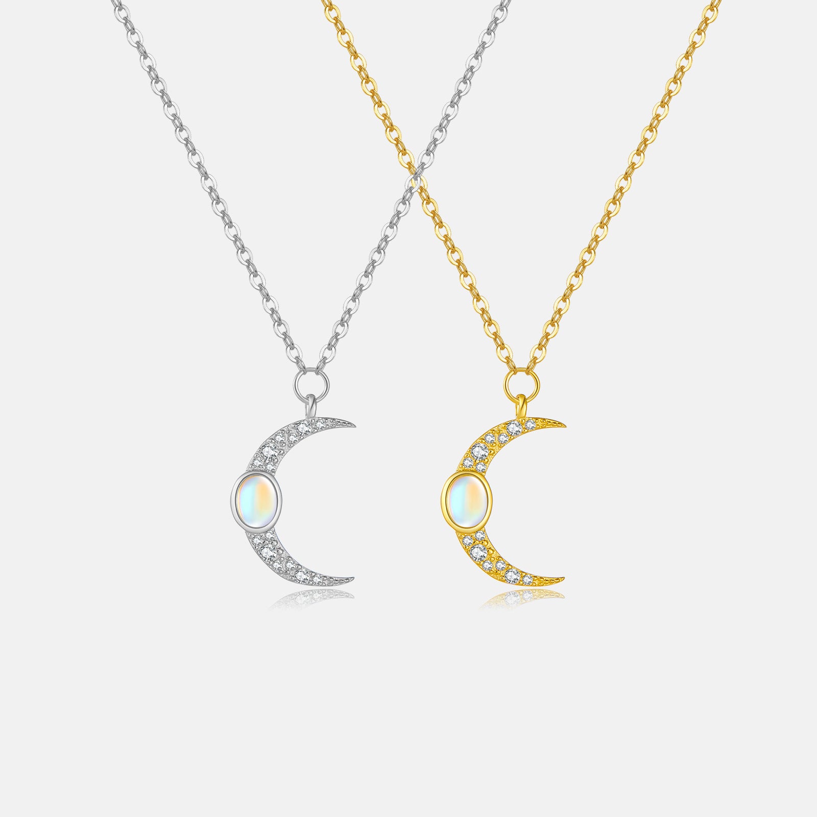 S925 Sterling Silver Moon Necklace