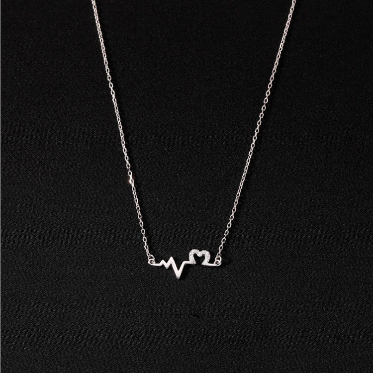 Sterling Silver Love Heart Beating Necklace