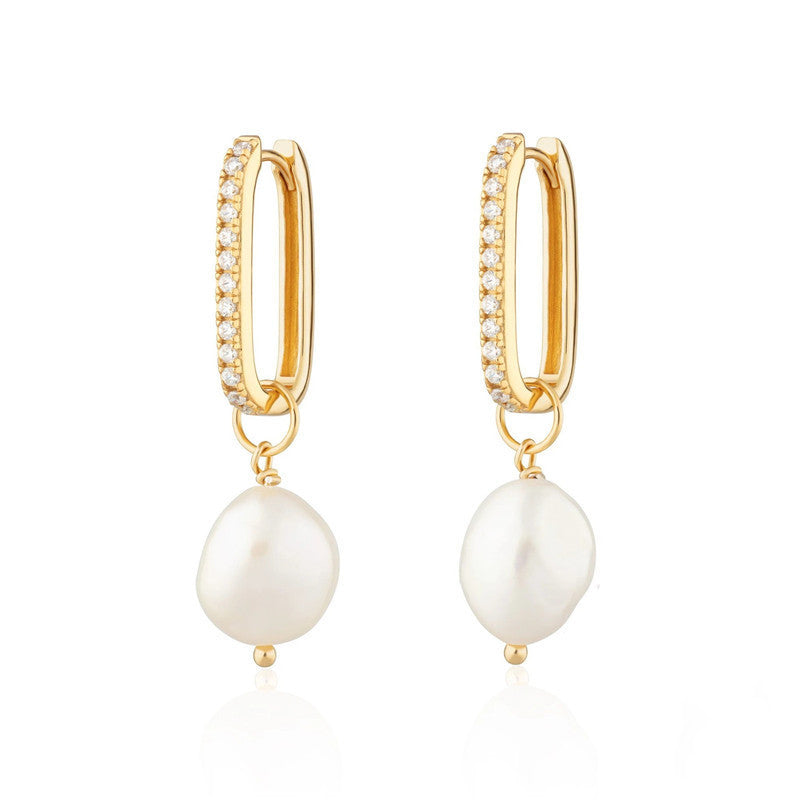 Sterling Silver Pearl Pendant Earrings