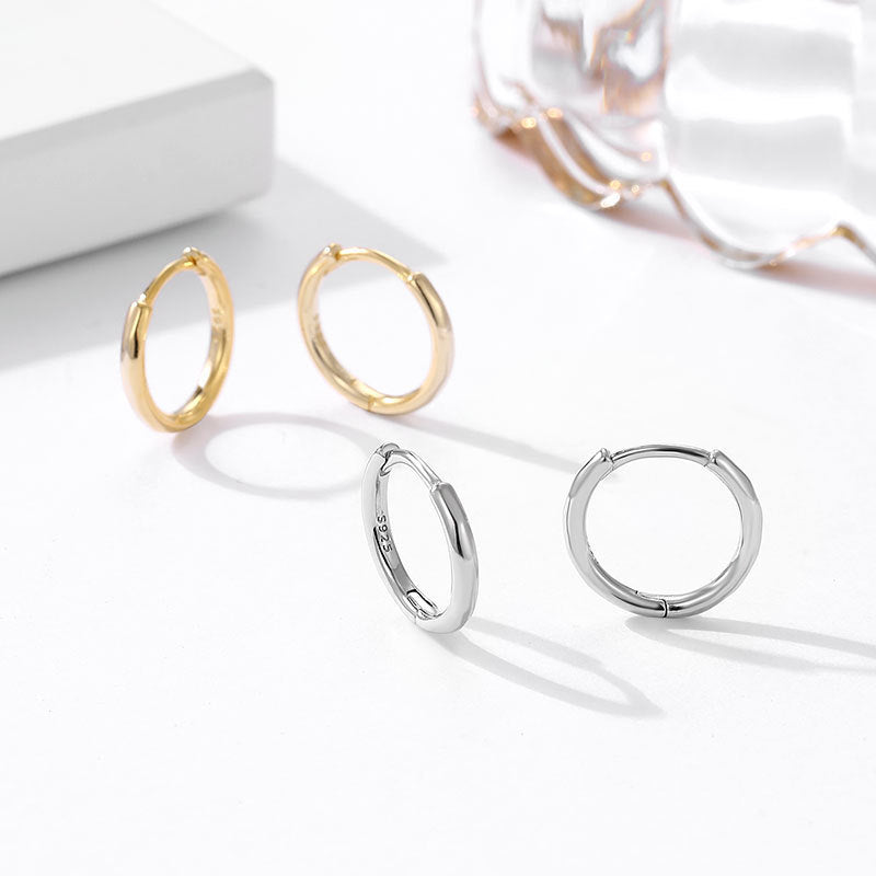 Women's Sterling Silver Glossy Earrings