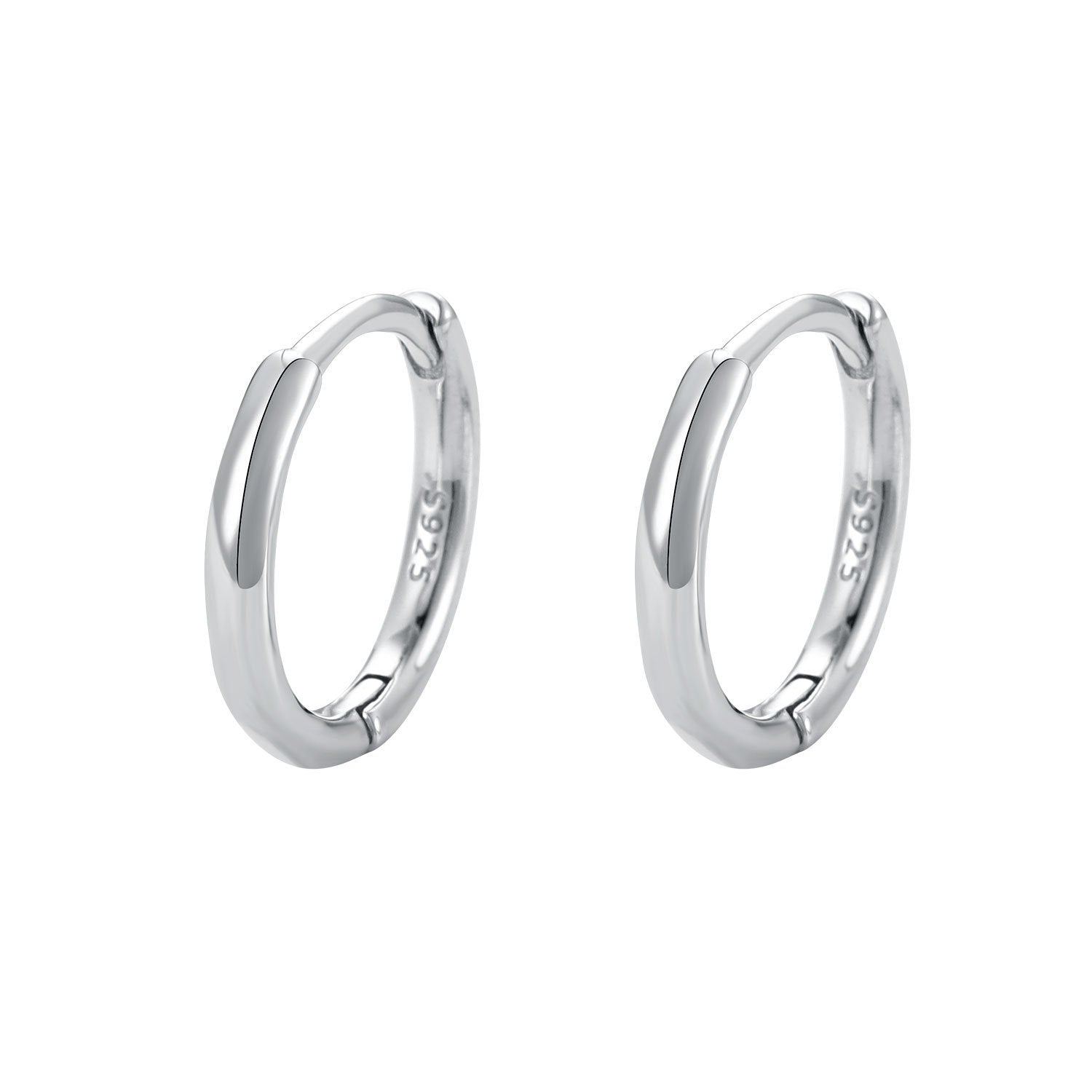 Women's Sterling Silver Glossy Earrings