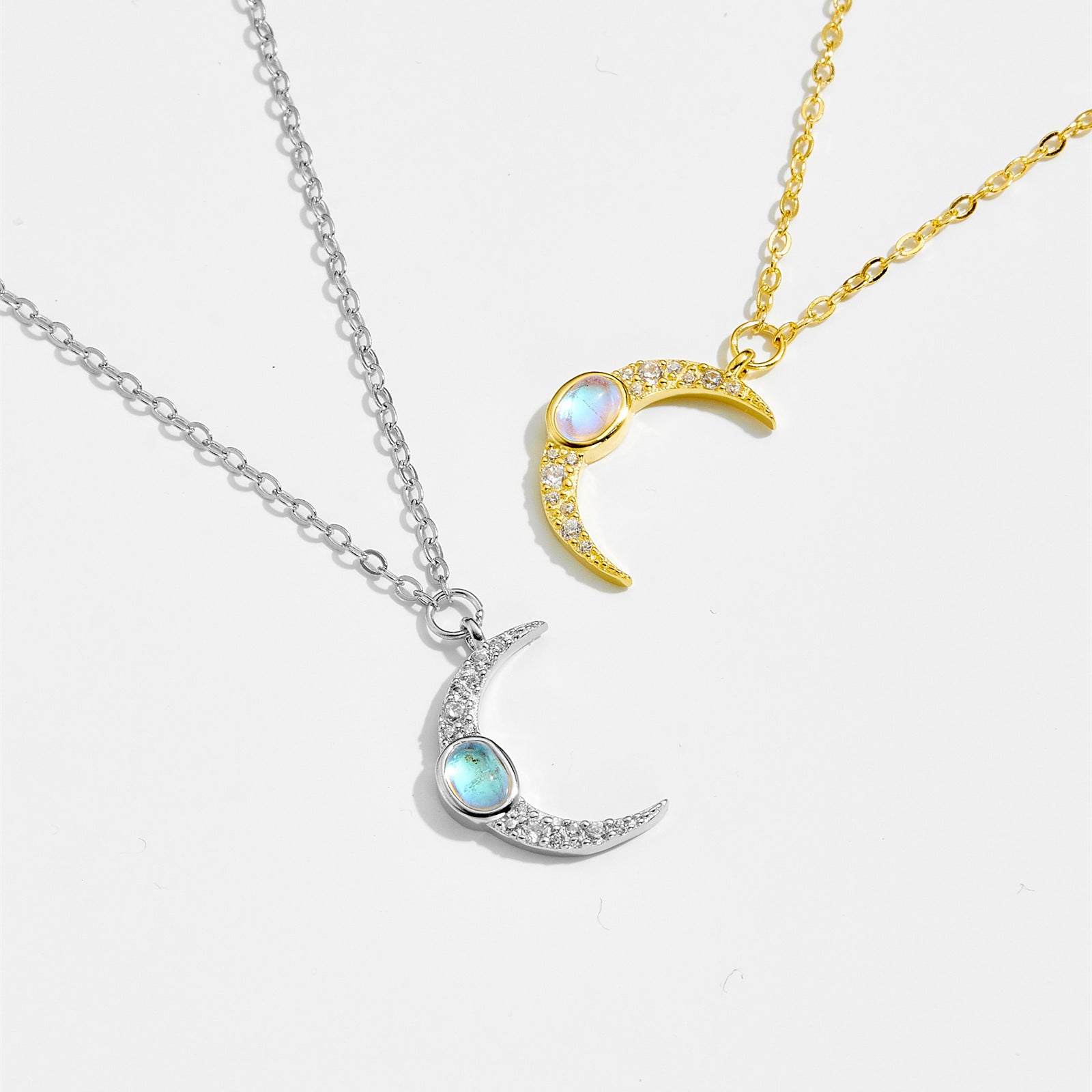 S925 Sterling Silver Moon Necklace