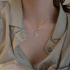 Sterling Silver Cross Zircon Necklace