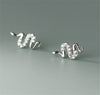 Sterling Silver 18K Gold plated Snake Stud Earrings