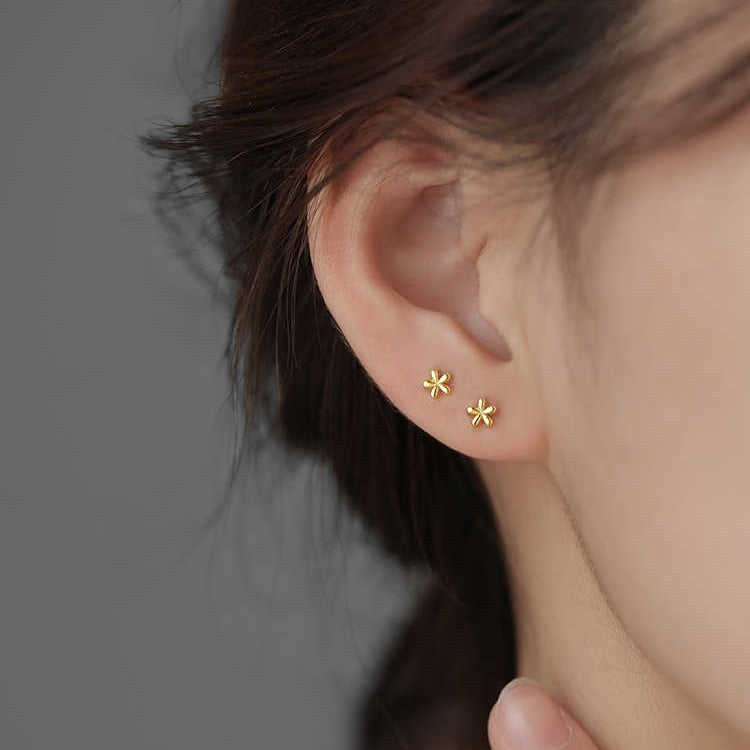 Sterling Silver Small Flower Earrings