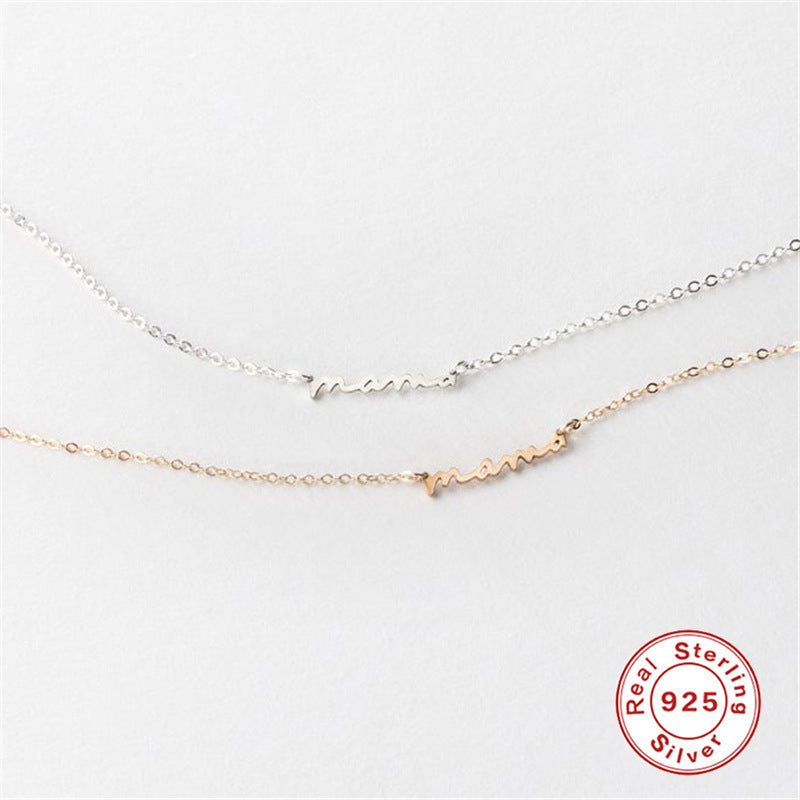S925 Sterling Silver Letter Necklace