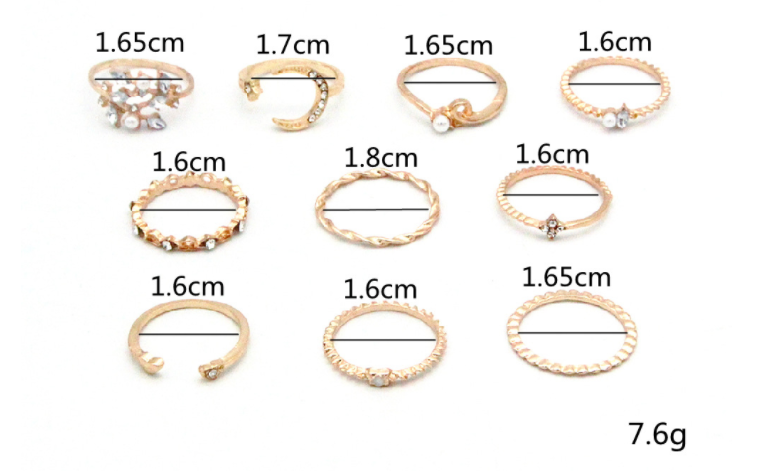 Fashion 10 Pieces Ring